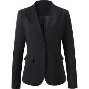 Beninos Blazer Women Black One Button Blazer Lightweight Office Work Suit Jacket
